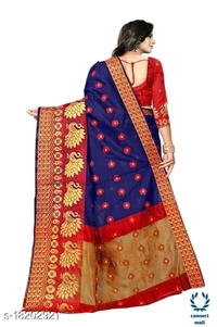 COTTON BASED JACQUARD SAREES  - Saree LengthSize:5.5m Blouse Lenght Size:0.8, Cotton Silk, Zari woves, Pack of:1